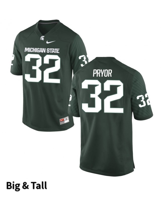 Men's Michigan State Spartans #32 Corey Pryor NCAA Nike Authentic Green Big & Tall College Stitched Football Jersey ZN41Q67IN